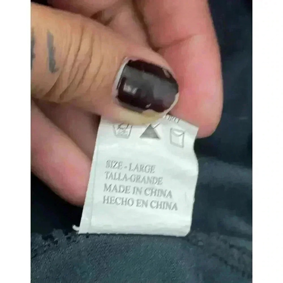 Velveteen Dark Blue Jogger Pants LARGE Stretch Drawstring Elastic Waist Women's - Picture 5 of 11